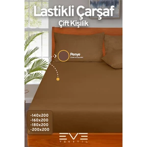 Eve Tekstil Fitted Yüksek Kaliteli Penye Kumaş Çift Kişilik Lastikli Çarşaf