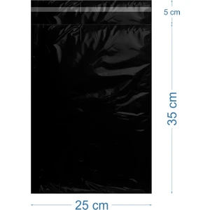 25X35+5CM Lüx Mat Siyah Cepsiz Kargo Poşeti