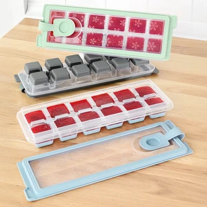 Meleni Home 3'lü Silikon Bas Çıkar Buzluk - 12 Hazneli Kapaklı Yapışmaz Kokteyl Sunum Buz Kalıbı Karışık Renk