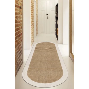 Dijital Kaymaz Yıkanabilir Bej Salon Halısı Mutfak Halısı Koridor Halısı Oval Halı YOLLUK-DC-7024OVAL