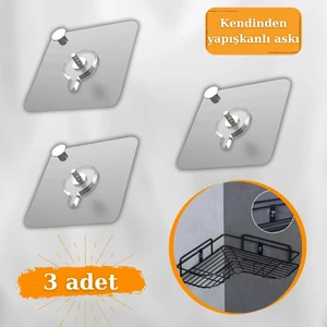 Ventosa 3 ADET Ultra Güçlü Yapışkanlı Çok Amaçlı, vidalı çerçeve, resim, banyo rafı askı elemanı