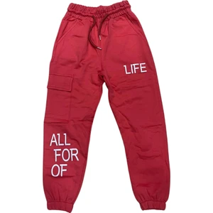 Kırmızı Kız Çocuk Eşofman Altı Kompak Kumaş