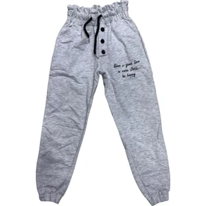 Açık Gri Kız Çocuk Eşofman Altı Kompak Kumaş