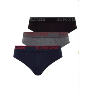U.S. Polo Assn. Erkek Siyah-Antrasit Melanj- Lacivet 3'lü Slip