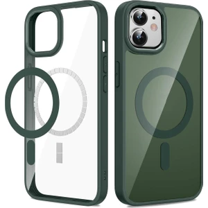 Iphone 11 Uyumlu Köşeli (12 Görünümlü) Kamera Çıkıntılı Kenarı Renkli Hassas Butonlu Magsafe Kılıf