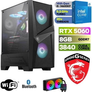 Şafak-Gaming Pc Ddr5 -Rtx 5060 8 GB  – Inte I5 14600KF – 32GB -64GB Ddr5 Ram – 1 Tb M.2 SSD  - Sıvı Sogutmalı - Windows 11 Pro