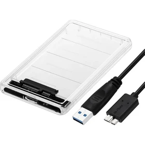 Yeni 2025 2.5” Hdd/ssd USB 3.0 To Sata Dönüştürücü Harici Şeffaf Taşınabilir Kolay Kurulum / 4 Tb'a Kadar Destekli