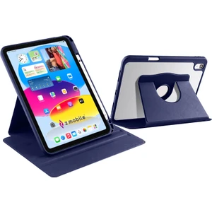 iPad 10. Nesil 11. Nesil A16 2022 - 2025 10.9" Uyumlu Kılıf Simplism 360 Dönen Yatay Dikey Standlı Kalemlikli Kılıf Arkası Şeffaf