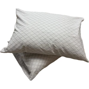 Ranforce %100 Pamuk 2 Adet Yastık Kılıfı Çizgili Desenli Gri