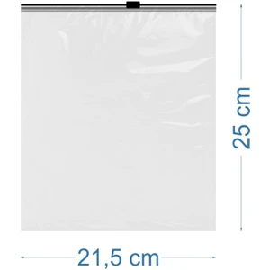 Metro Ambalaj 21-5X25CM Baskısız Şeffaf Buzlu Fermuarlı Poşet