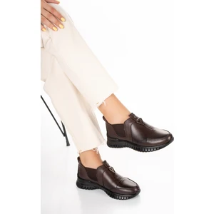 1453-1 Günlük Kadın - Tam Ortopedik - Hakiki Deri - Yarım Bot ve Ayakkabı