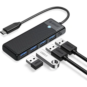 Usb-C Girişli 4 Portlu USB 3.0 5gbps Hub - Hızlı Veri Aktarımlı Çoklayıcı Siyah 50 cm