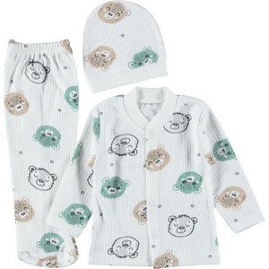 Raporlu Desenli Zıbın Takımı 0- 3 Ay 3 Lü Kaliteli Set