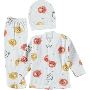 Raporlu Desenli Zıbın Takımı 0- 3 Ay 3 Lü Kaliteli Set