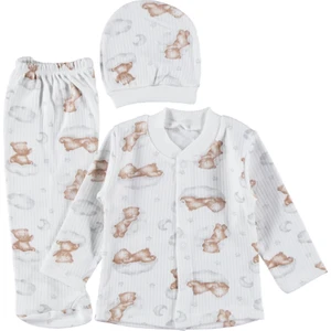 Raporlu Desenli Zıbın Takımı 0- 3 Ay 3 Lü Kaliteli Set