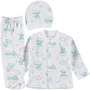 Raporlu Desenli Zıbın Takımı 0- 3 Ay 3 Lü Kaliteli Set