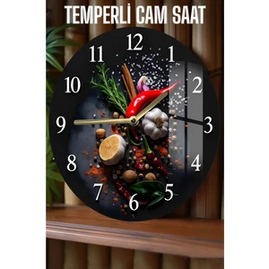Mutfak Dekorasyonunuza Şıklık Veişlevsellik Katın! 3D Görünümlü Temperli Cam Saat – 33 cm CSDW148