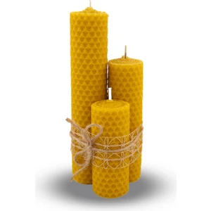 3’lü Set – El Yapımı Mini Balmumu Mum Takımı