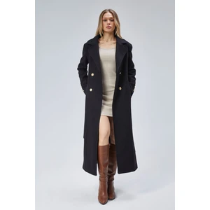 Kadın Regular Astarlı Kaban Uzun Kol Düğme Detaylı Polyester Malzeme