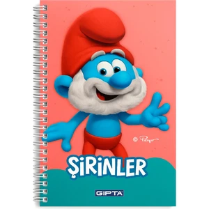 Şirinler Karton Kapak Spiralli Not Defteri A6 80 Çizgili 1 Adet (7800)