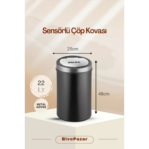 Sensörlü Çöp Kovası USB Şarjlı 22 Lt
