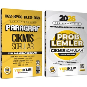 Yediiklim 2026 Ags Kpss Ales Dgs Tüm Adaylar Için Paragraf ve Problemler Çıkmış Sorular Seti 2 Kitap