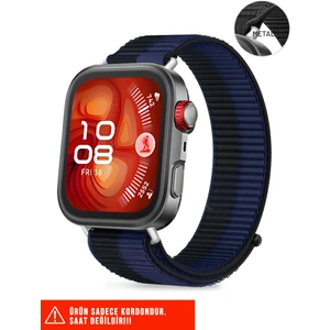 Huawei Watch Fit 3 / Fit 4 / Fit 4 Pro Uyumlu Hasır Örgü Spor Cırtlı Naylon Pratik Kordon