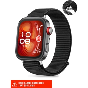 Huawei Watch Fit 3 / Fit 4 / Fit 4 Pro Uyumlu Hasır Örgü Spor Cırtlı Naylon Pratik Kordon