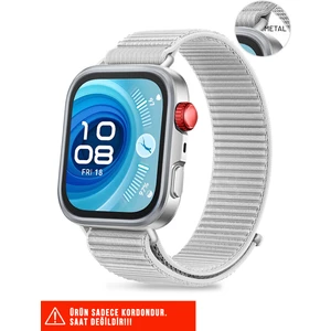 Huawei Watch Fit 3 / Fit 4 / Fit 4 Pro Uyumlu Hasır Örgü Spor Cırtlı Naylon Pratik Kordon