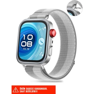 Huawei Watch Fit 3 / Fit 4 / Fit 4 Pro Uyumlu Hasır Örgü Spor Cırtlı Naylon Pratik Kordon