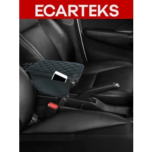 Siyah Zemin Siyah Iplik Kapitone Deri Oto Kolçak Kılıfı – Universal Kol Dayama Koruyucu