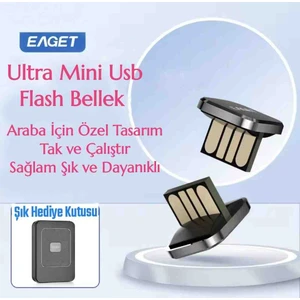 32Gb.Minik Usb Flash Bellek Metal Şık Araç İçin Mükemmel Uyum+Hediye Kutusu Usb Girişli Tüm Cihazlara Uygun Orjinal Sağlam