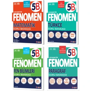 Fenomen 5.sınıf Fen Bilimleri (B) Türkçe (B) Matematik (B) Paragraf (B) Soru Bankası 4 Lü Set