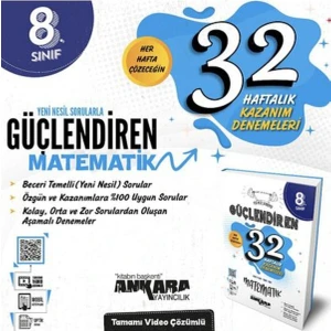 8. Sınıf Güçlendiren Matematik 32 Haftalık Kazanım Denemesi (Yeni Baskı)