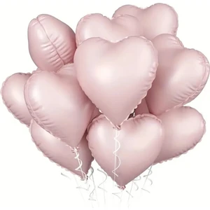 5 Adet 18 Inç 45 cm Retro Kalp Folyo Balon Soft Pembe