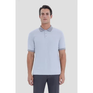 Düğmeli Polo Yaka Erkek T-Shirt Gri