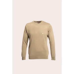 Bisiklet Yaka Yün Karışımlı Uzun Kollu Triko Erkek Kazak Yağ Yeşili