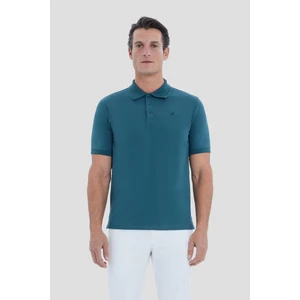 Düğmeli Polo Yaka Pike Basic Erkek T-Shirt Nefti