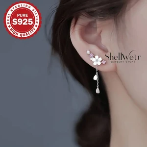 Florella Çiçekli 925 Ayar Gümüş Küpe Sevgilinize ve Annenize Verilecek En Güzel Gümüş Hediyesi