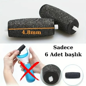 Natural Charm Ayak Törpüsü Şarjlı Cihaz Uyumlu 6'lı Yedek Silindir Başlık Seti Yedek Parça Seti