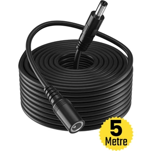 Ec-5 AWG23 5 Metre Power Güç Uzatma Kablosu – 12V Dc Wifi Kamera Modem Kayıt Cihazı Uyumlu