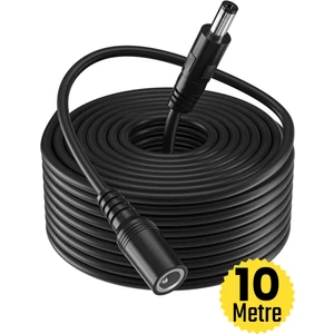 Ec-10 AWG23 10 Metre Power Güç Uzatma Kablosu – 12V Dc Wifi Kamera Modem Kayıt Cihazı Uyumlu