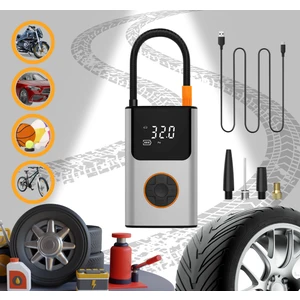 4000 Mah Şarjlı Taşınabilir Araba Lastik Hava Top Şişirme Pompası LED Işıklı Dijital Hava Kompresörü