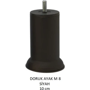 Doruk Ayak, Cıvatalı Baza Koltuk Dolap Ayağı, Metal, Siyah, M8, 10 cm