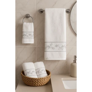 Daniela Çiçekli Nakışlı Misafir Banyo Seti