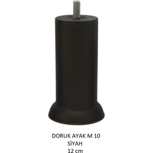 Doruk Ayak, Cıvatalı Baza Koltuk Dolap Ayağı, Metal, Siyah, M10, 12 cm