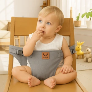Taşınabilir Güvenli Mama Sandalyesi - Aibar Marka, Gri Renk