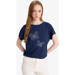 Regular Fit Bisiklet Yaka Baskılı Kısa Kollu Tişört	 F4835AX25SM