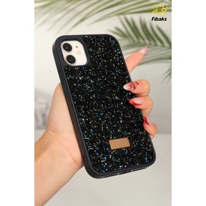 Apple iPhone 11 Uyumlu Kılıf Elmas Tasarımlı Lacivert Taşlı Işıltılı Pırlanta Silikon Kapak