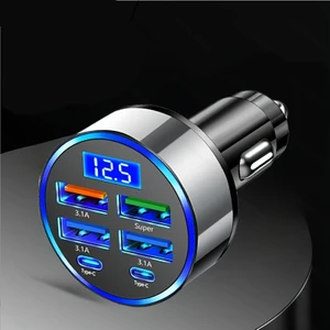 100W Süper Hızlı Araç Şarj Cihazı – 6'lı Çoklu Çıkış | USB & Type-C | 3.1A Pd/qc3.0 Desteği